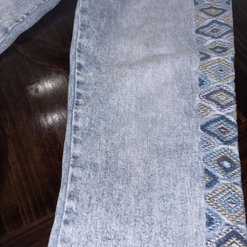 Driftwood Anthropologie Gizelle High-Rise Embroidered Skinny Jeans Size 27 - Picture 5 of 8